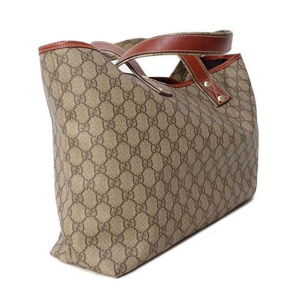 Gucci Handbags - Gucci Beige GG Canvas bag Tote Supreme Loop Brown Web